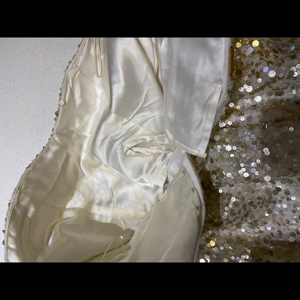 Sequins Short Gold and Silver Wedding/Prom/Birthday Dress (bride or bridesmaids) - Picture 5 of 5